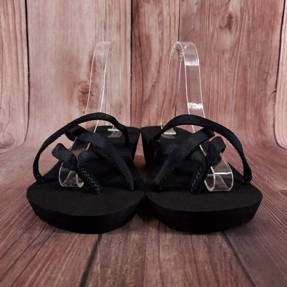 Teva Womens Sz 10 Black Mush Mandalyn Wedge Ola 2 Sandals Slip On Slides 1000099 - Picture 5 of 14
